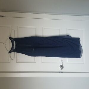 Navy midi bridesmaid dress